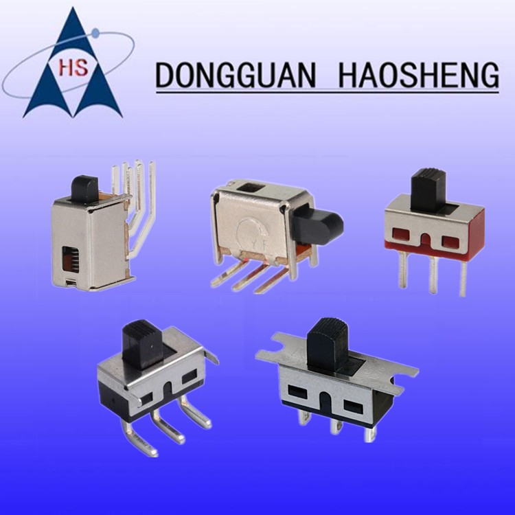 跨境玩具电源开关单排直插SS SK  MSK拨动推动开关 六脚2档贴片
