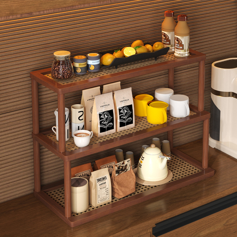 Desktop Storage Rack Tea Cup Mug Cup Holder Tea Coffee Bean Storage Rack Kitchen Countertop Spice Rack Storage Rack