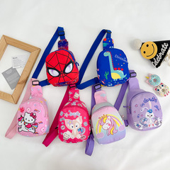 New foreign trade children's chest bag trendy cartoon Spider-Man boy's small shoulder bag cute girl's change small backpack wholesale