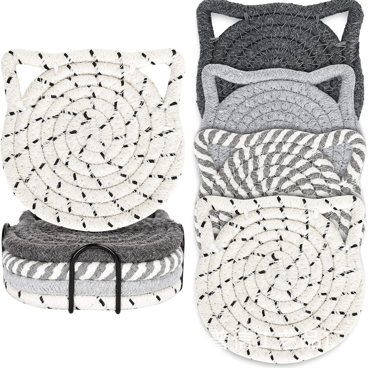Cojín de copas de algodón para gatos, cojín de copas de algodón tejido, cojín de aislamiento térmico, cojín de comedor de algodón, cojín de mesa redondo, cojín de mesa de comedor de algodón