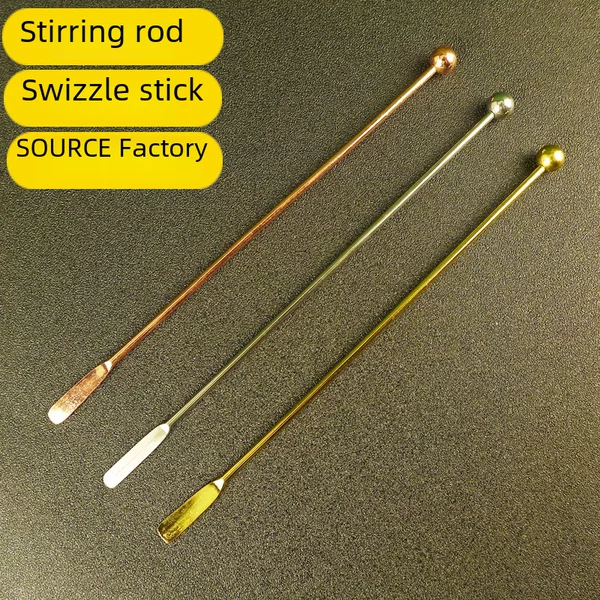Stainless Steel Mixing Stick Cocktail Sign Fruit Sign Juice Milk Tea Coffee Mixing Spoon Bar Mixing Stick Tools