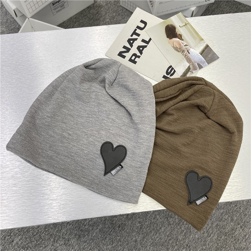 Lazy style loose pullover hat for women spring and summer thin confinement hat trendy cool large head circumference knitted pile hat cold hat