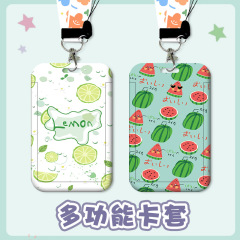 Student Campus Meal Card Bus Citizen Card Fruit Wind Card Holder Watermelon Strawberry Keychain Subway Access Card Holder Wholesale
