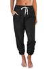 Women's Plain Drawstring Waist Jogger Pants Casual Pocket|ms