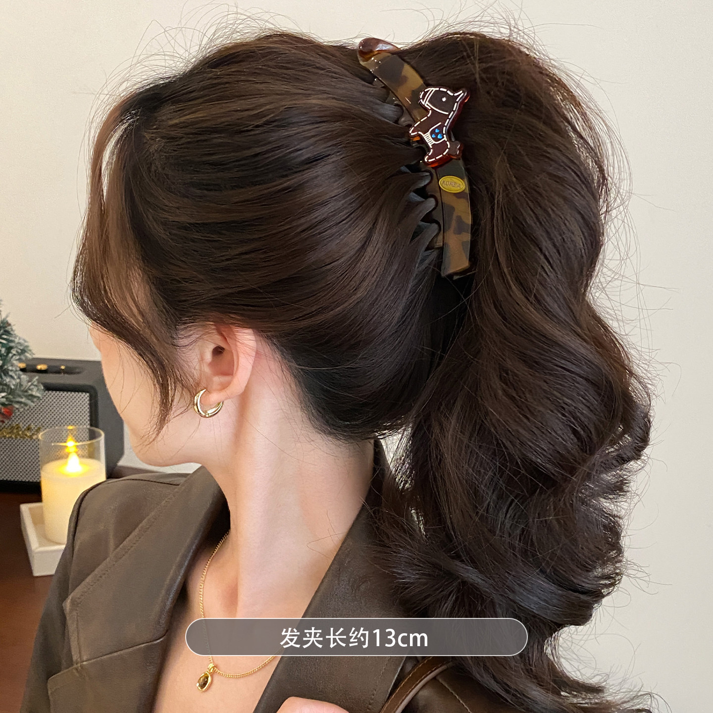 78# spotted pony amber banana clip-13cm
