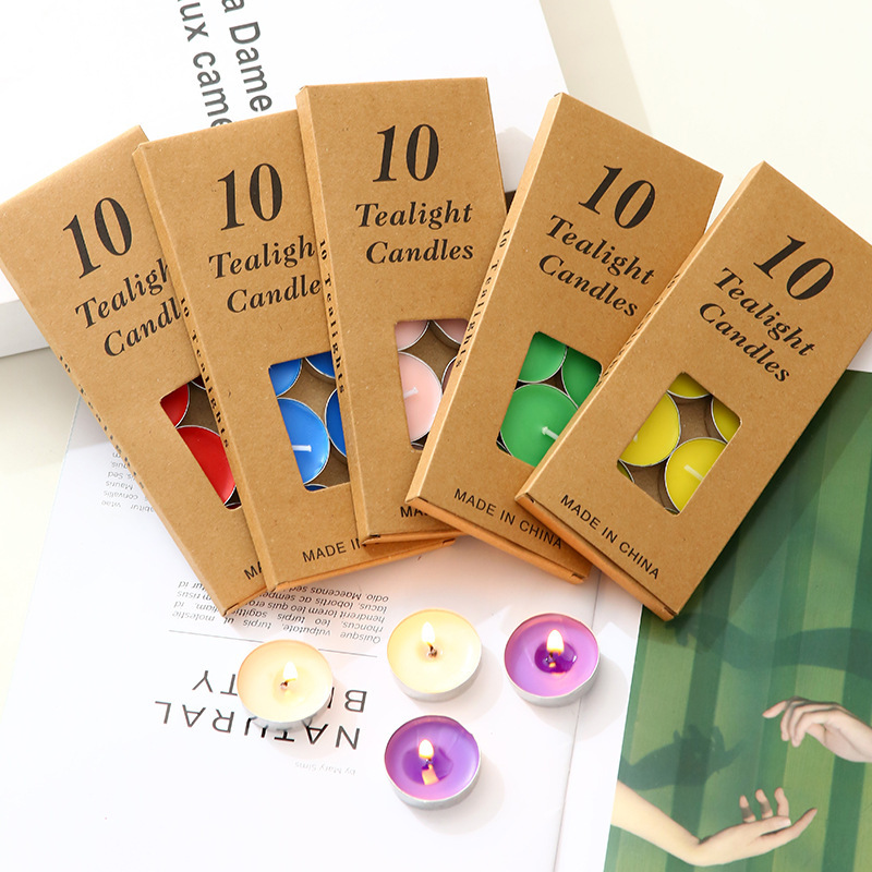 Valentine's Day 10 round candles restaurant teahouse tea wax romantic confession birthday set small candles wholesale Valentine's Day 10 round candles restaurant teahouse tea wax romantic confession birthday set small candles wholesale