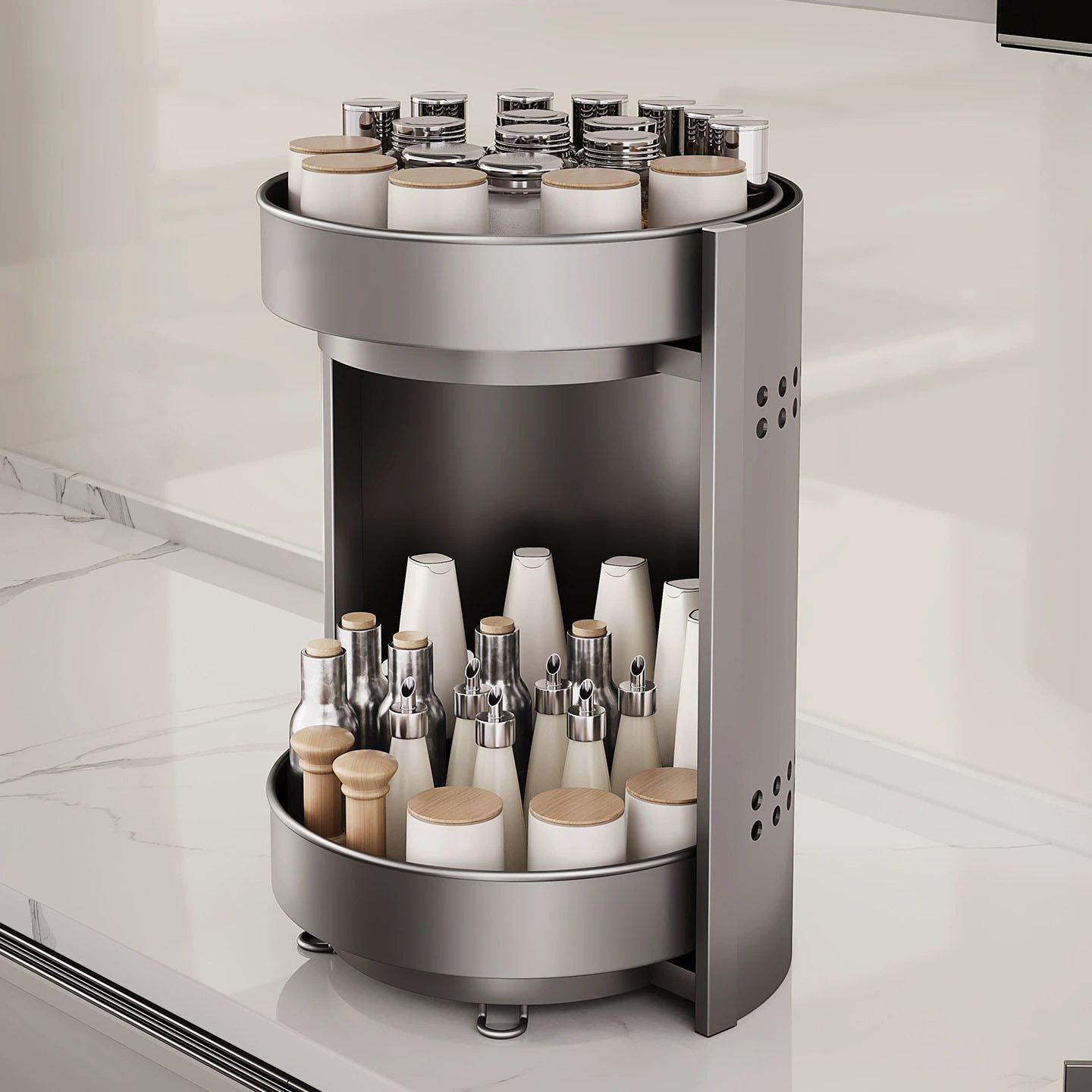 Storage Rack Countertop Rotating Home from Yomiego