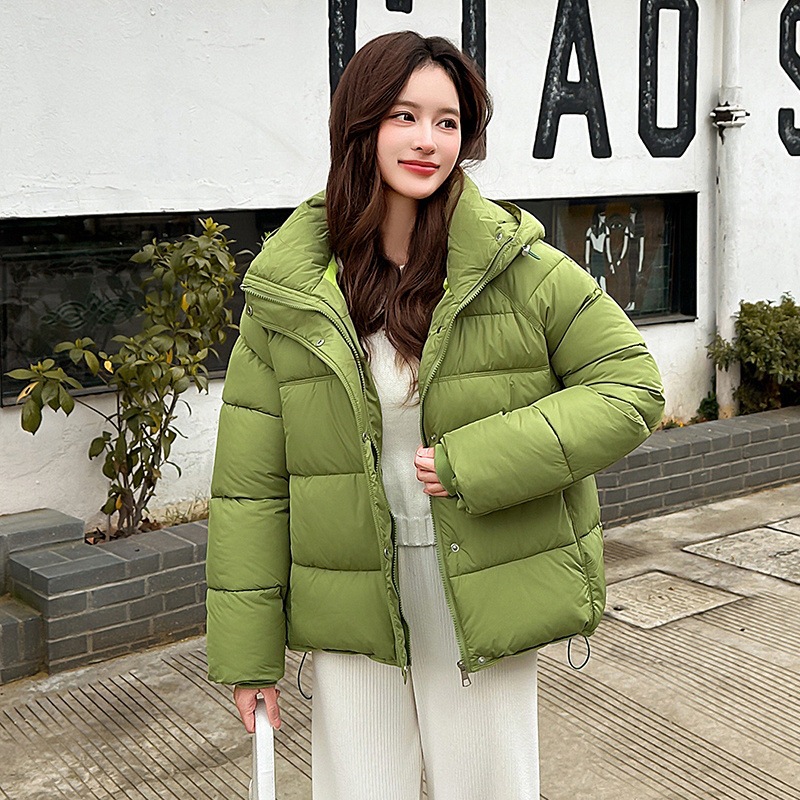 Europa alojamiento de algodón encapuchado grueso ropa de pan de invierno de mujeres nuevos estudiantes ropa de algodón cálida casual abrigo de algodón image 12