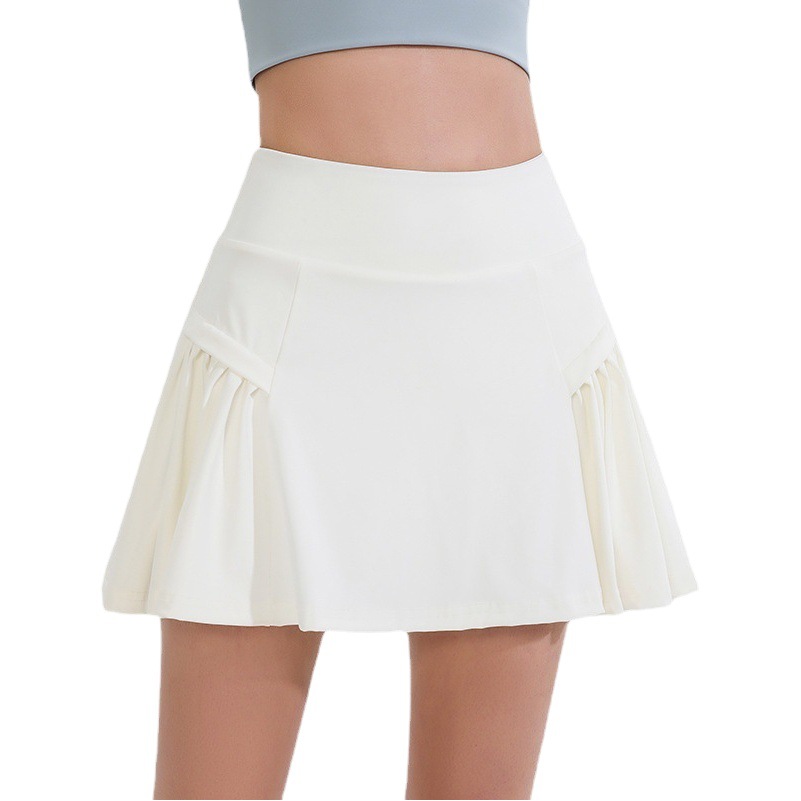 Fake Two-piece Sports Skirt Women's Summer Breathable Anti-running Tennis Skirt Running Training High Waist Fitness Yoga Shorts