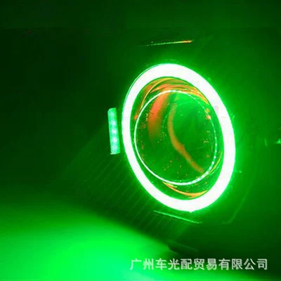 Led Spotlight, Ultra-Bright Flashing | Motorcycle headlights, headlights - standard-u7-wide-voltage-green-halo-single-unit