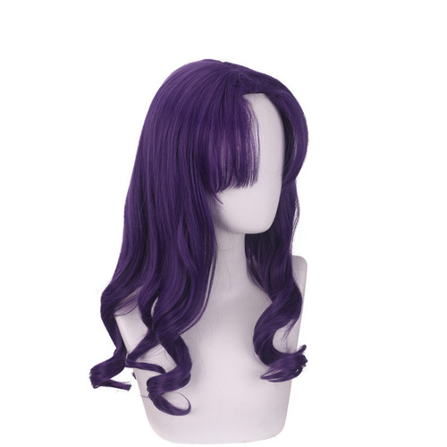 Cardamom wig Neon Genesis Evangelion EVA Misato Katsuragi center-parted purple curly cosplay wig