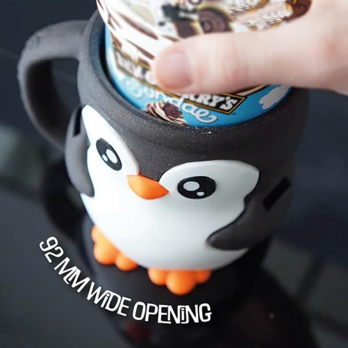 Cute Penguin Ice Cream Pint Holder  可爱的企鹅冰淇淋品脱架|undefined