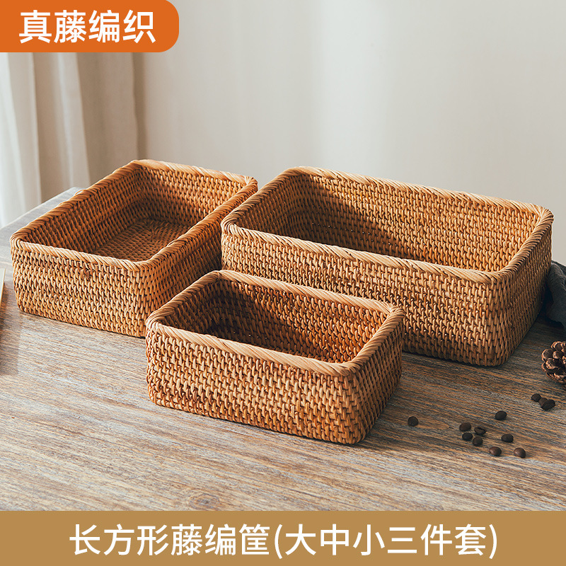 Cesta de almacenamiento de ratán, cesta de frutas, cesta para bollos al vapor, cesta de bambú para pan y refrigerios, cesta de picnic