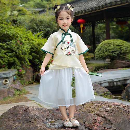 Children's Hanfu Set for Boys and Girls, Chinese Traditional Tang-style Summer Dress for Kids, Thinner High-end Performance Costume for Toddlers