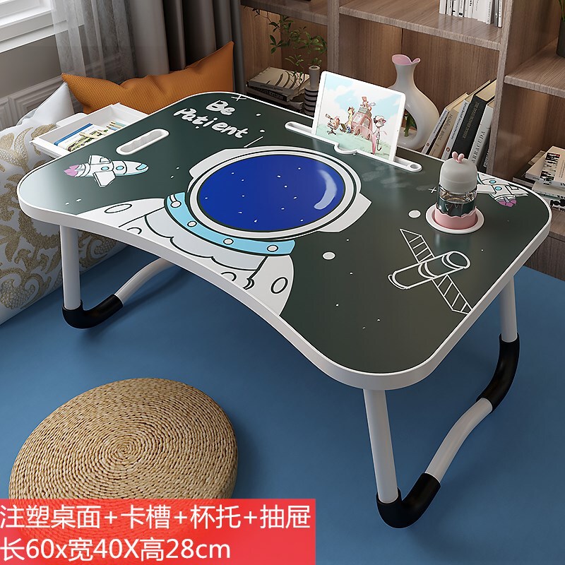 ベッドの上の机の折り畳みのテーブルの簡易な漫画の学生の寮の学習のテーブルの怠け者の寝室の座る多機能の小さいテーブル|undefined