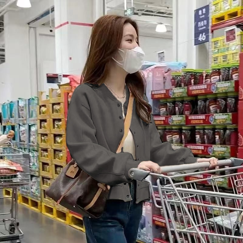 카본 그레이 8버튼 정품 야구 유니폼(봄, 가을 스타일)