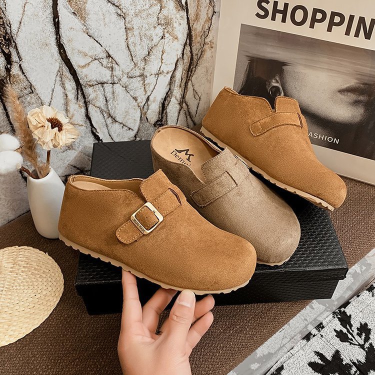 Women's Birkenstock Shoes with 7cm Hidden Height Increase, 2026 Autumn and Winter New Style, Closed-Toe Slip-On Mules for Outdoor Wear