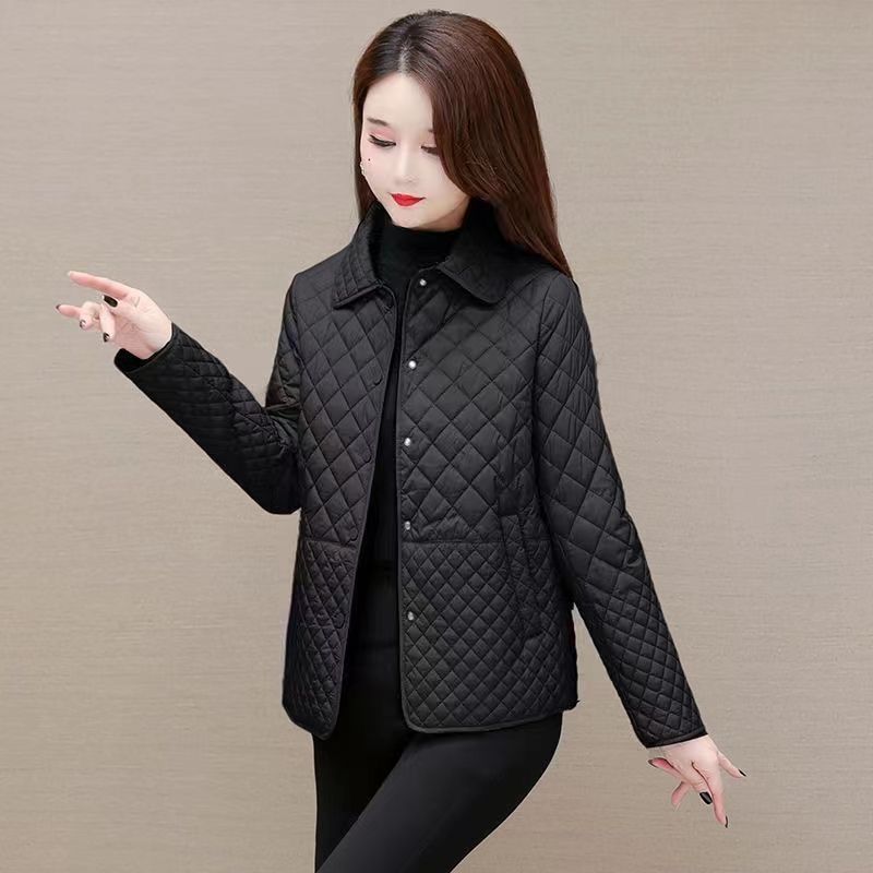2025秋冬新款妈妈轻薄小个子时尚棉衣女士短款中年宽松棉袄棉服女
