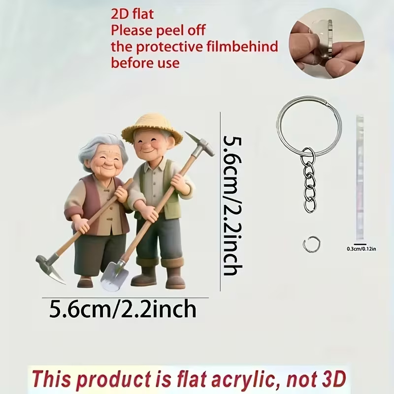 Transfronterizos nuevos personajes de dibujos animados de impresión plana 2D colgantes de llaver decoración pequeños colgantes modernos y simples