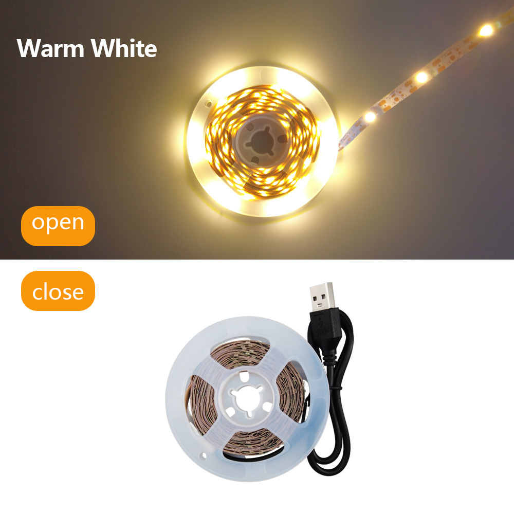 Amazon transfronteriza 5V USB inteligente sensor de escaneo manual tira de luz infrarroja tira de luz en forma de S 2835 tira de luz blanca