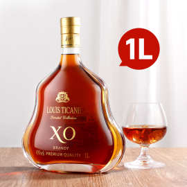 XO白兰地洋酒路易·帝卡尼限量珍藏大容量1L整箱包邮大瓶装法国