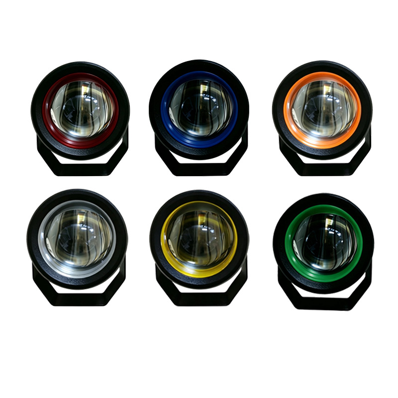 Motorcycle Led External Spotlight with Dual Yellow and White Lights, Integrated High and Low Beam, Electric Vehicle Lens Headlight, Waterproof Modification