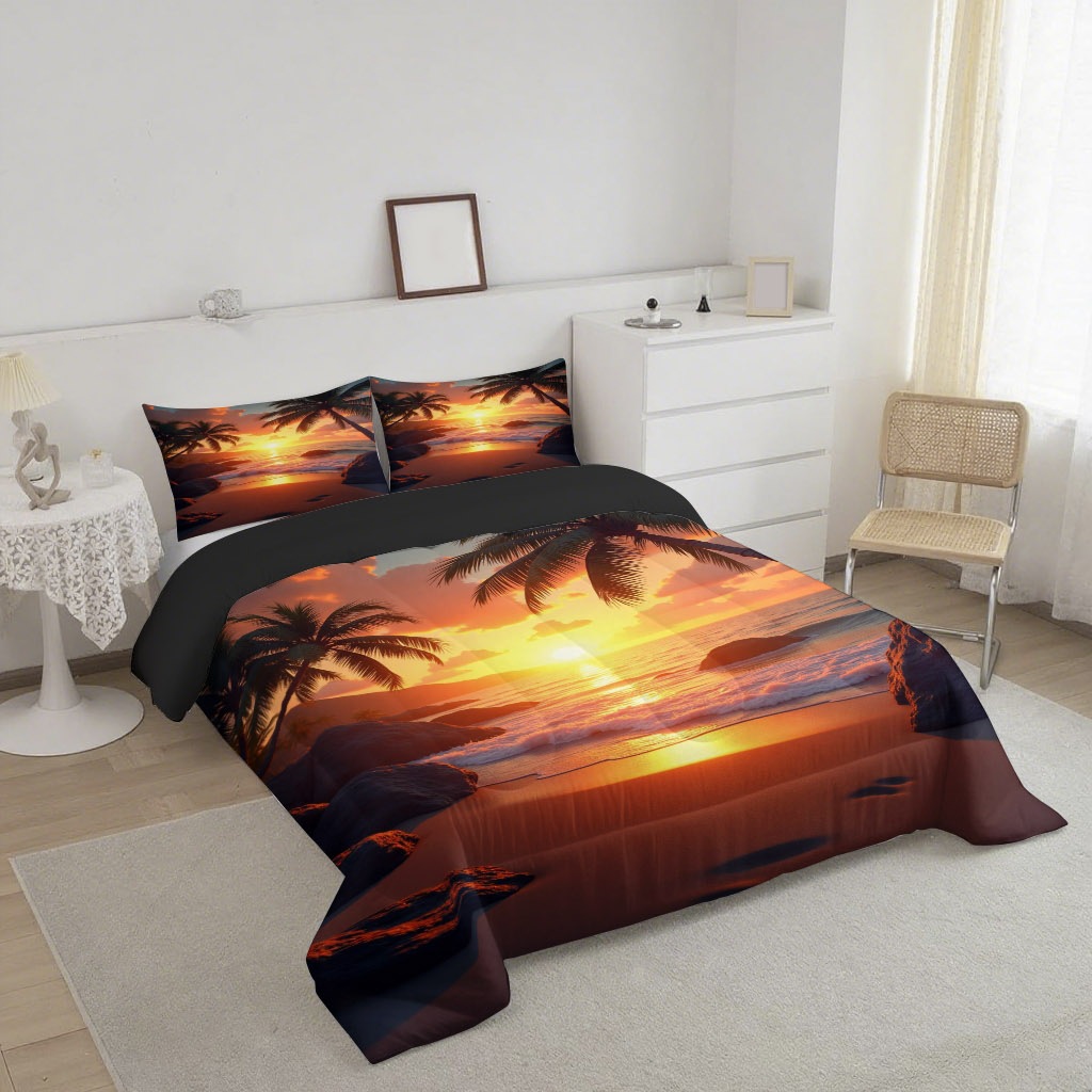 TEMU / JIT nuevo producto de impresión digital de alta definición con vistas al mar 180gms fabricantes de colcha de suministro directo a las figuras se pueden fijar