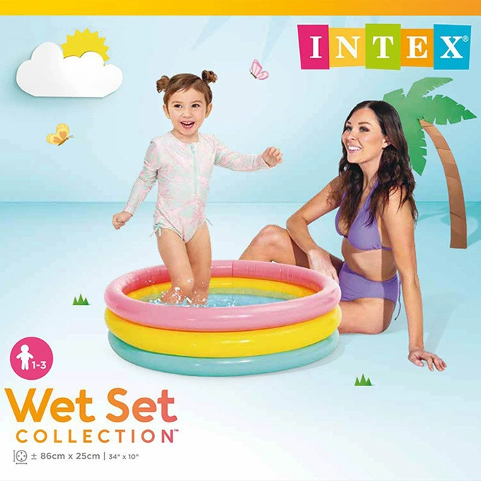 Круглый надувной бассейн для детей с мячами, оригинальный Intex
