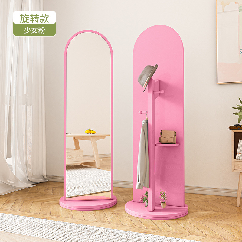 Espejo giratorio de ropa colgante de suelo espejo de cuerpo completo espejo de ropa colgante de dormitorio espejo de prueba móvil vertical