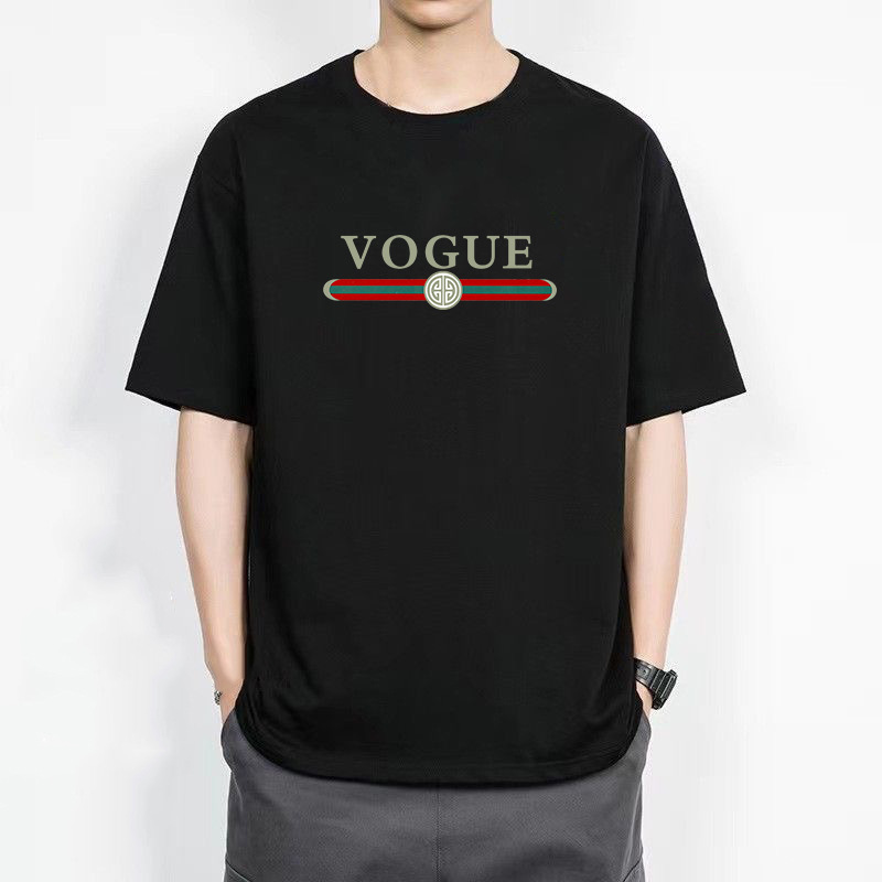 Estilo americano carta delgada cuello redondo Camiseta de manga corta de los hombres camiseta de moda corto de moda todo fósforo casual Top ropa camiseta de los hombres
