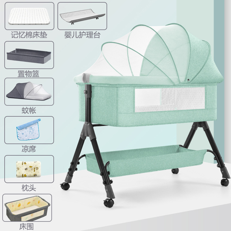 Cuna de bebé recién nacido cama costura Cama grande Baby Shaker BB cama de los niños cuna cama multifuncional móvil plegable