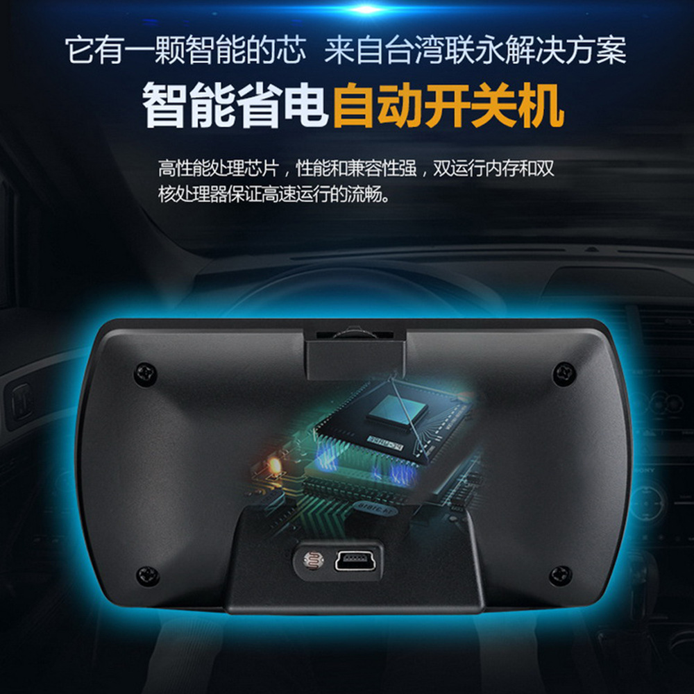 4.3inch Car HUD Head-Up Display GPS System Projection Speed Clock Low Voltage Alarm T800