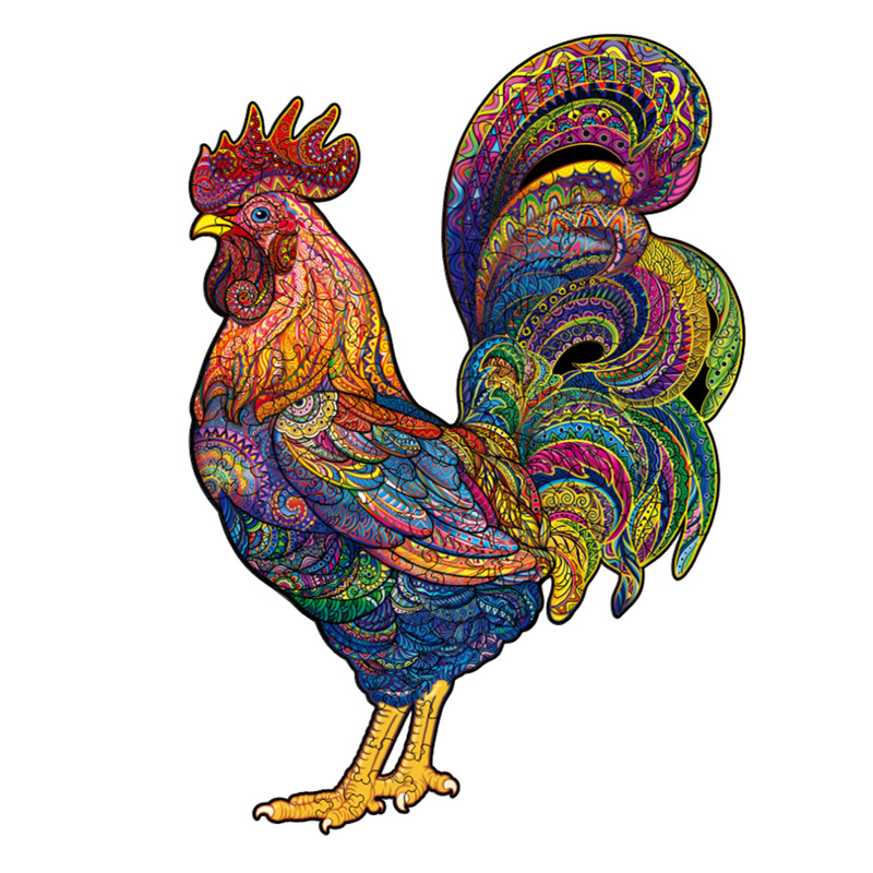 Lobo transfronterizo, león, animal, rompecabezas de madera en forma al por mayor, rompecabezas de madera irregular, juguetes de rompecabezas transfronterizos