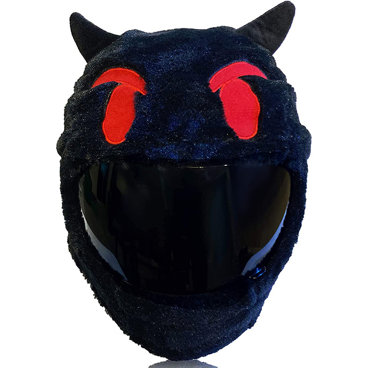 El casco de peluche más vendido de Amazon, capucha, capucha para montar en motocicleta, motocicleta eléctrica decorativa del diablo