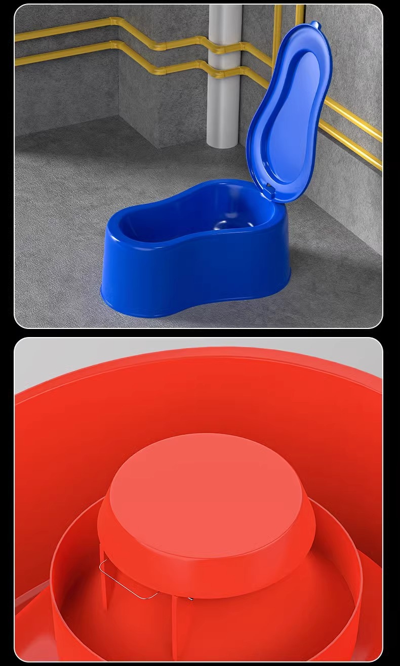 Simple toilet, temporary squat toilet, toilet for decoration, disposable anti-odor, special plastic toilet for construction sites undefined