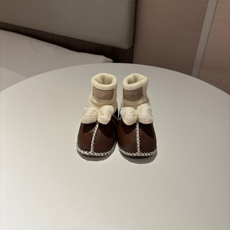桑坡婴儿棉鞋羊皮毛一体步前鞋袜ins卡通男女宝宝软底毛毛鞋秋冬|undefined