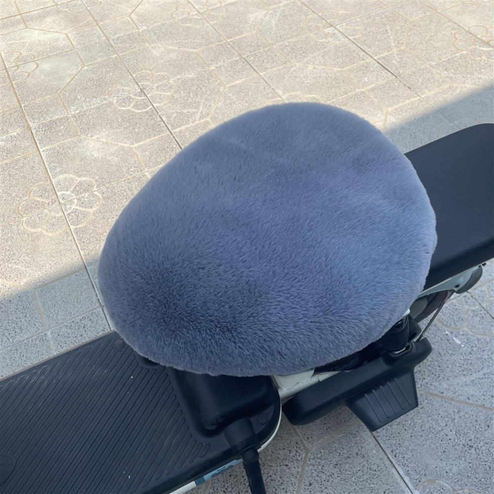 Electric Vehicle Plush Seat Cover Plus Velvet and Thickened Electric Vehicle Seat Cushion Cover Knife Table Bell Emma Warm Electric Vehicle Seat Cushion