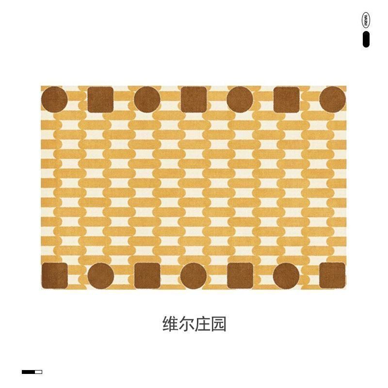 レトロなフレンチスタイルのリビングルームカーペット、アンティークスタイル、新しいスタイル、軽い高級感、ハイエンドのソファコーヒーテーブル、洗濯不要、拭き取り可能な厚みのあるフロアマット|undefined