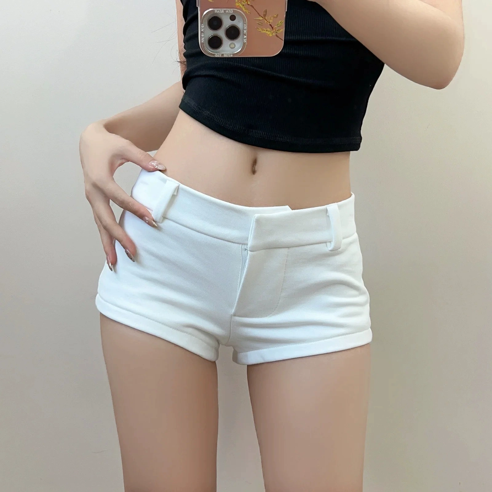 Шорты для отдыха, летние sexy брюки, асимметричный разрез, обтягивающие, акцент на бёдрах