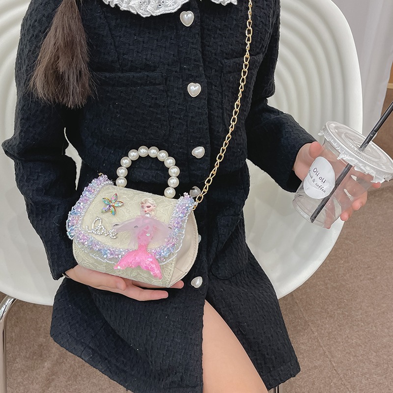 Bolsos de la princesa Aisha, bolsos de Año Nuevo bebé, bolsos de perlas de niña, bolsos rojos de hombro