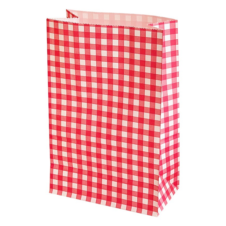 INS estilo coreano colorido Plaid bolsa de papel Kraft embalaje de regalo pequeña bolsa de papel de regalo Linda bolsa de almacenamiento moda