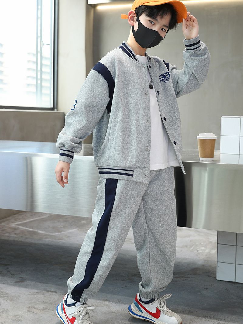 Children's Clothing Boys' Suit Spring and Autumn 2026 New Style for Older Children, Stylish Internet Celebrity Children's Autumn Casual Two-Piece Set Trendy