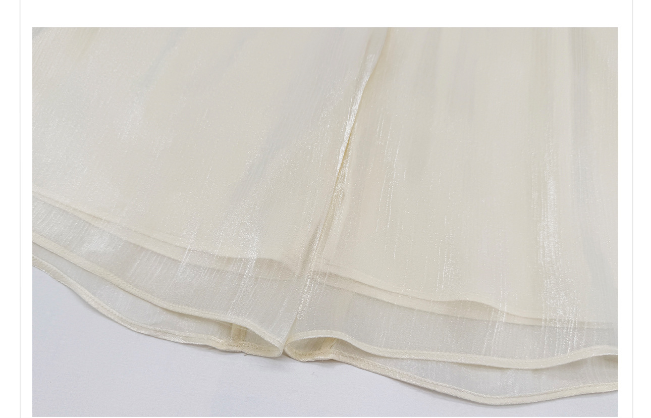 Bộ đầm maxi thắt eo phong cách quốc phong cao cấp — Gạo trắng Sling, bộ đồ, Quần dài màu hạnh chi tiết 14