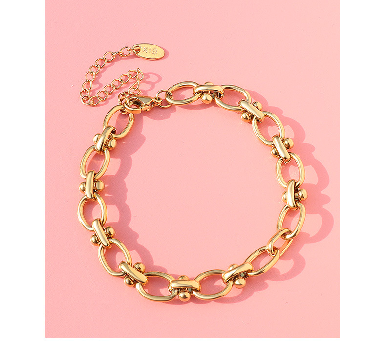 18K Gold Plating Color PVD Coated Real Gold Plated 18K Gold Geometric 304 Stainless Steel Fashion Waterproof Non Tarnish 304 Stainless Steel Bracelets