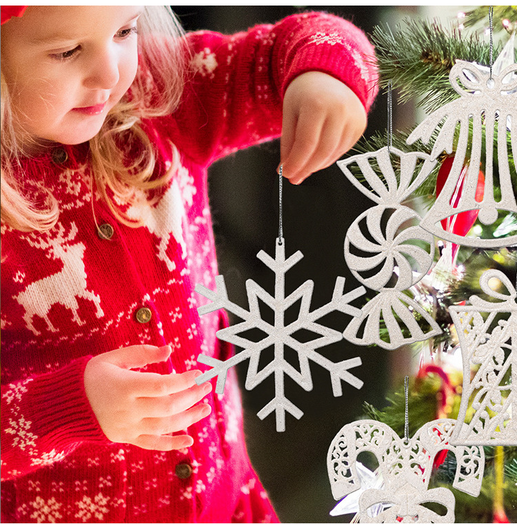 45g Weight Christmas Festival Wholesale Snowflakes Candy Cane Bell Christmas Tree Pendant Nihaojewelry 6