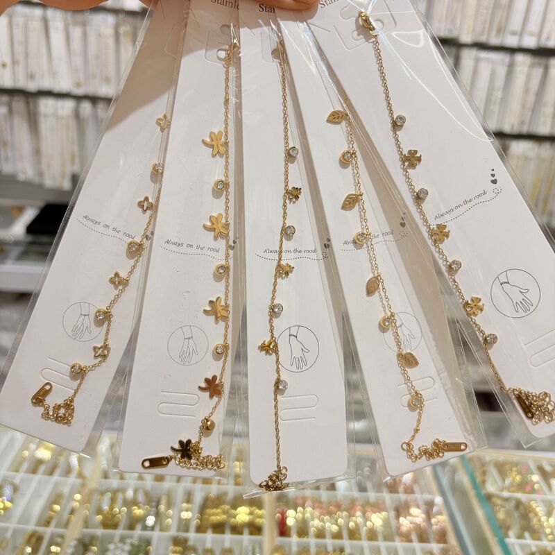European and American cross-border bracelet jewelry, stainless steel electroplated with 18K gold, high-end feel, summer style for women, non-fading titanium steel, INS style