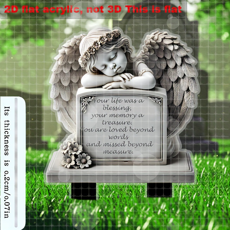 跨境经典纪念花园标志系列2D亚克力花园桩防水耐磨墓地地插装饰品