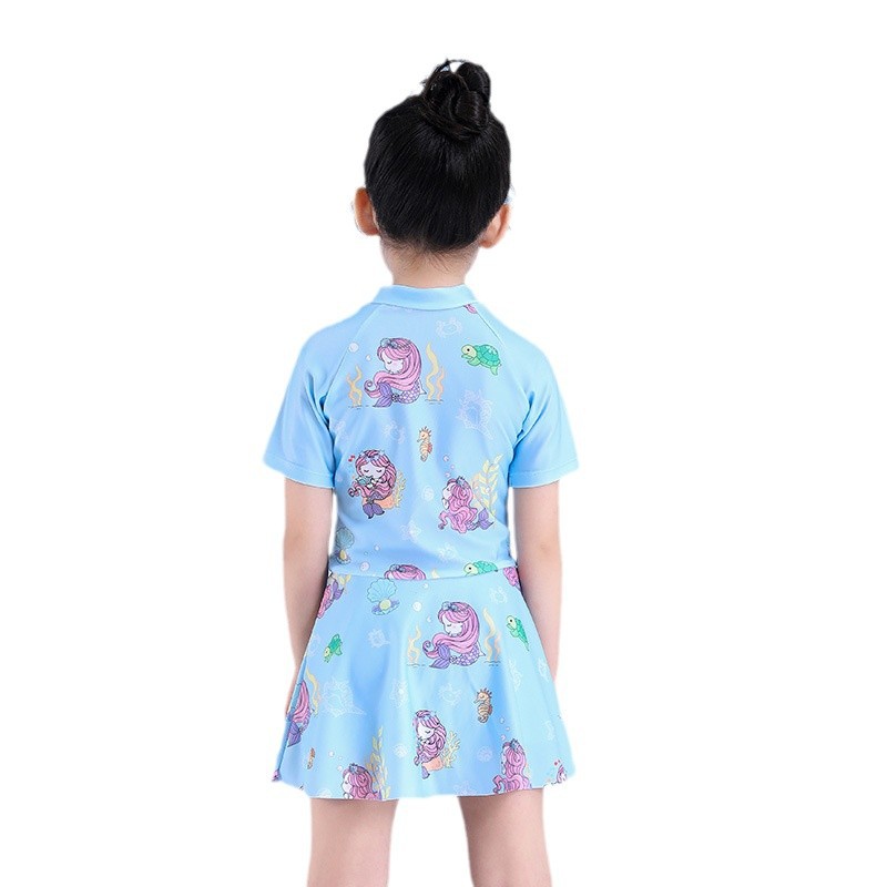 Traje de baño para niños explosivo transfronterizo, falda de secado rápido de una pieza para niñas, traje de baño de princesa de verano de estilo occidental, traje de baño de aguas termales para bebés
