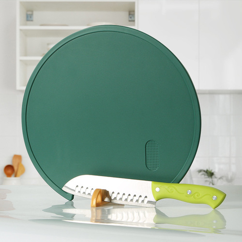 Double-sided stackable food-grade cutting board Nordic dark green round chopping board anti-mold