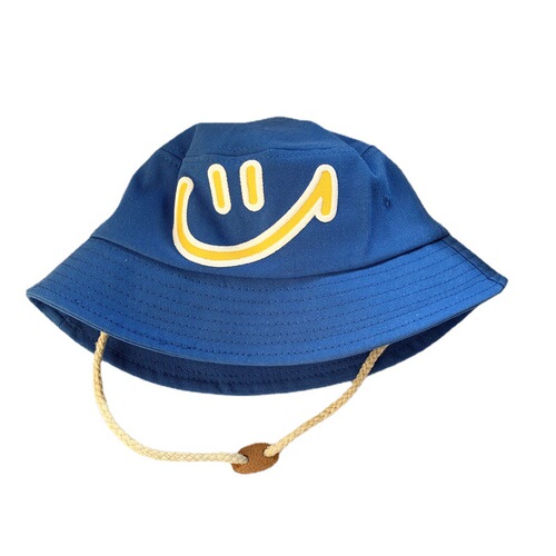 Korean-style children's hats laughing face fisherman hats candy-colored personalized unisex children versatile sunshade windproof bucket hats for outings
